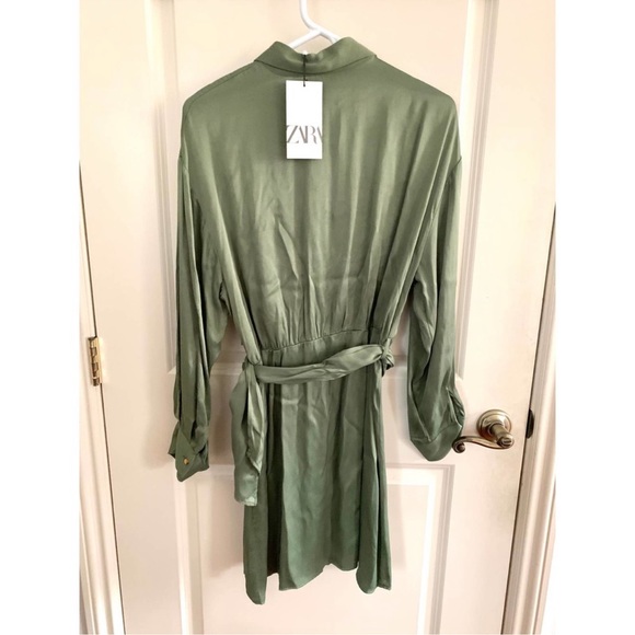 Zara belted satin effect mini dress - Picture 9 of 9